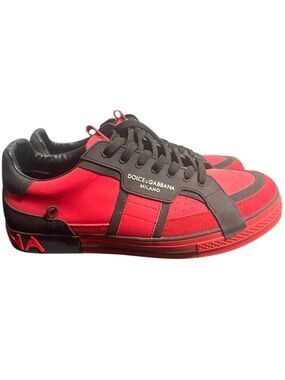 Dolce & Gabbana-INSPIRED Red Milano Men's Low-Top Sneakers